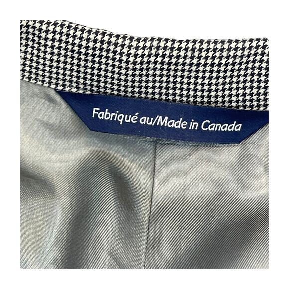 Hickey Freeman Addison Sport Coat Men's 42 X 35 Black White Houndstooth Classic - Picture 5 of 9